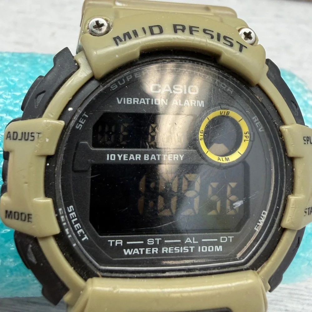 Casio TRT-110H Mud Resist Digital Watch Vibration Alarm Tan Khaki 3463